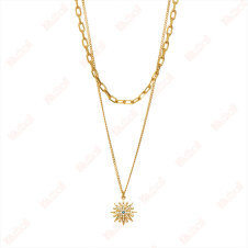 geometric shape gold choker necklace